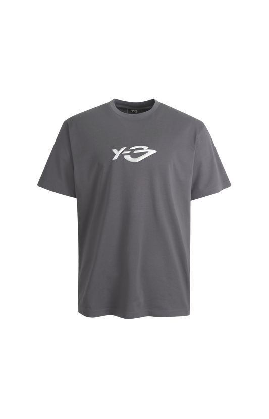 Y-3 Grey Liquid Logo Short Sleeve T-Shirt