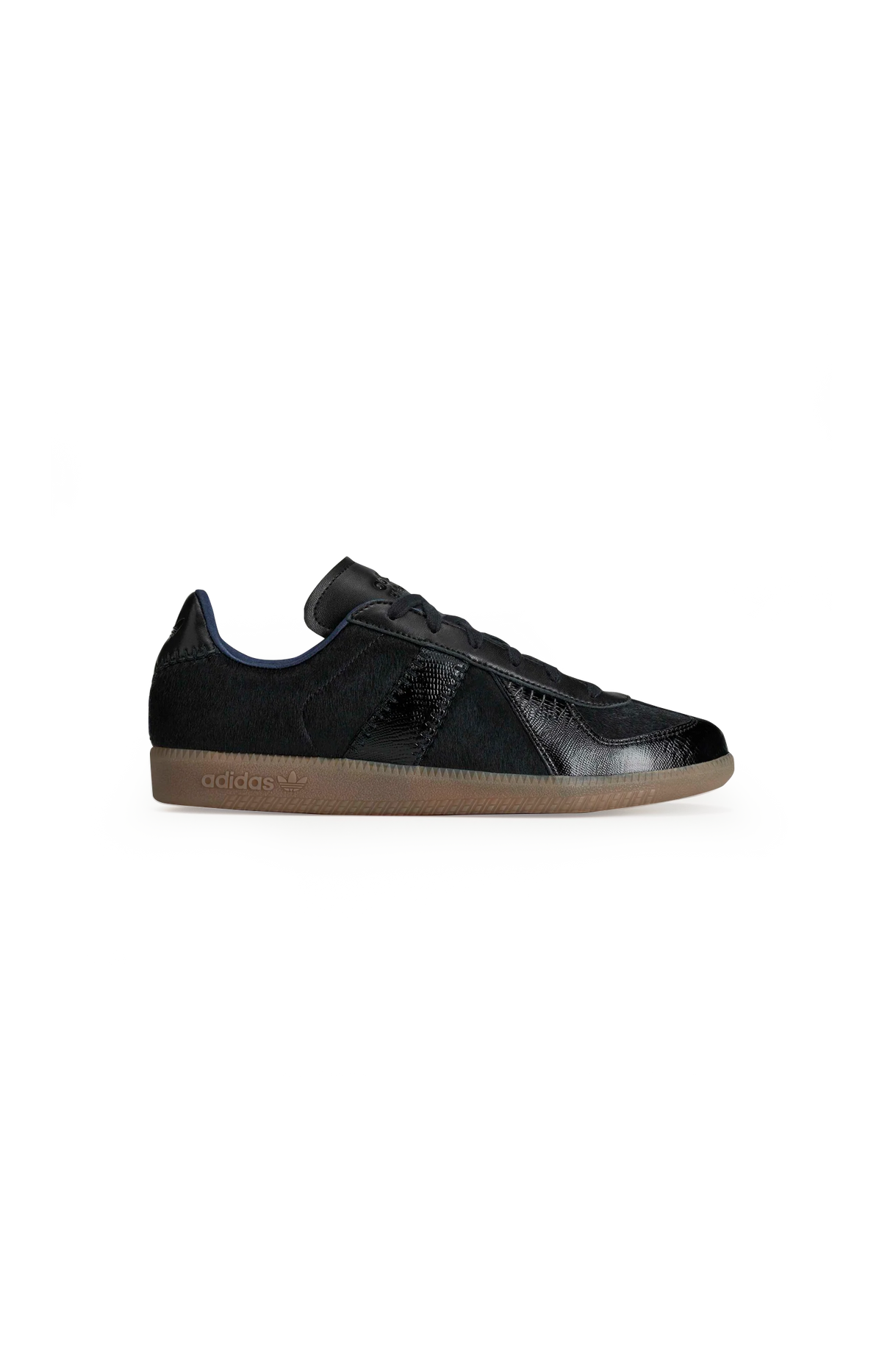 Adidas Originals x Wales Bonner Round-Toe Lace-Up Sneakers in Black — front view