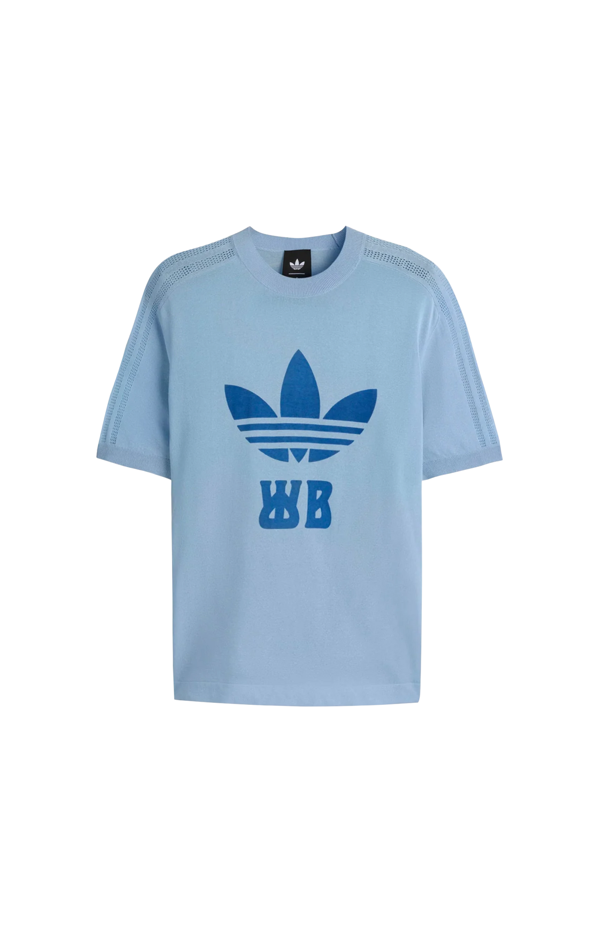 Adidas Originals x Wales Bonner Jacquard T-Shirt in Blue — front view