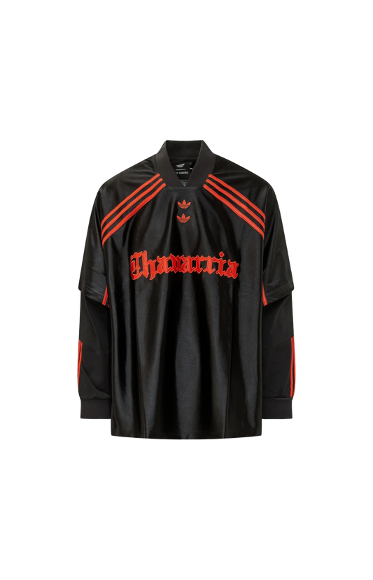 Adidas x Willy Chavarria Chavarria Dazzle LS Jersey in Black — front view
