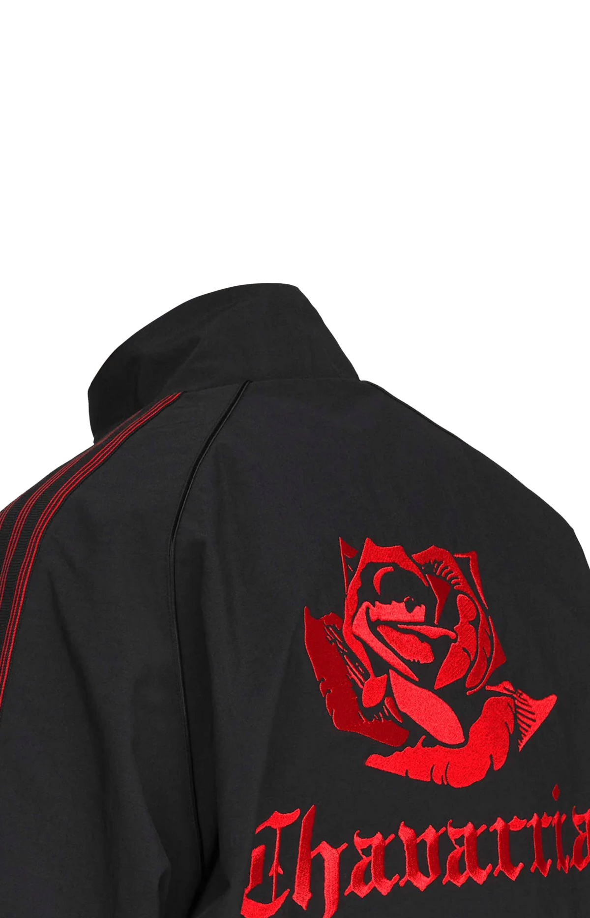 Cutline Knitted Track Top in Black