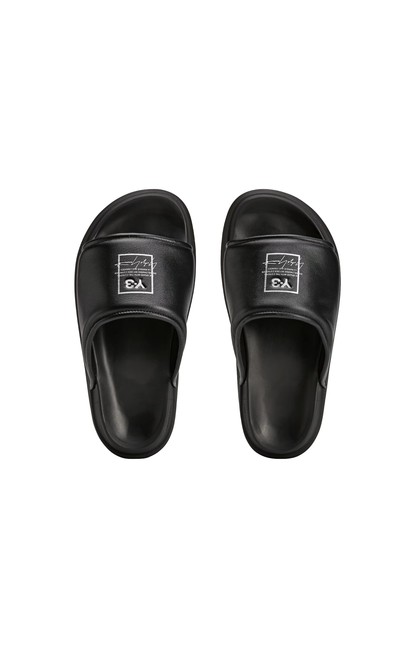 Black leather slides