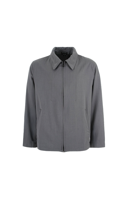 Wool Tailored Blouson Jacket in Grey