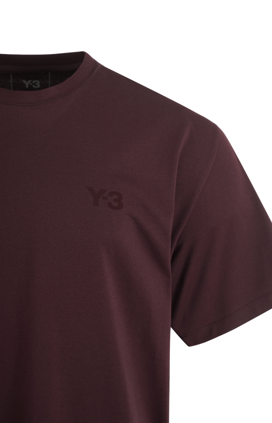 Y-3 Regular Short Sleeve T-Shirt in Burgundy
