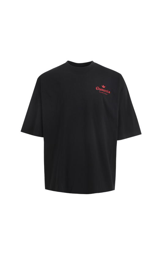 Adidas x Willy Chavarria Chavarria Dark Rose Tee in Black — front view