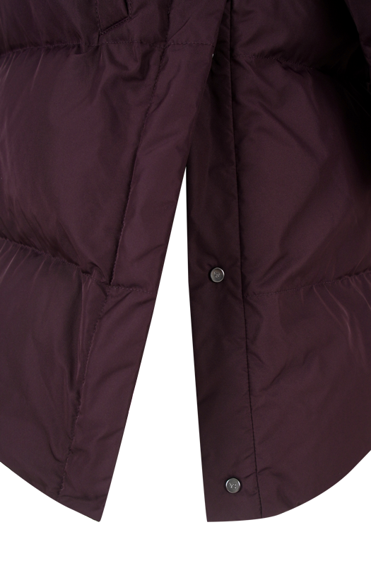 Yves Salomon "A" Line Down Jacket in Mink Fur in Burgundy — product photo 2