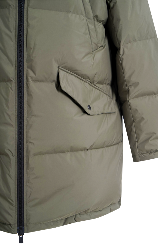 Yves Salomon Down Jacket with Lambskin Shearling Bib in Green — product photo 3