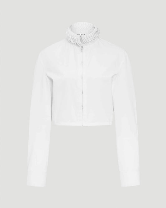 Cotton Poplin Cropped Blouse