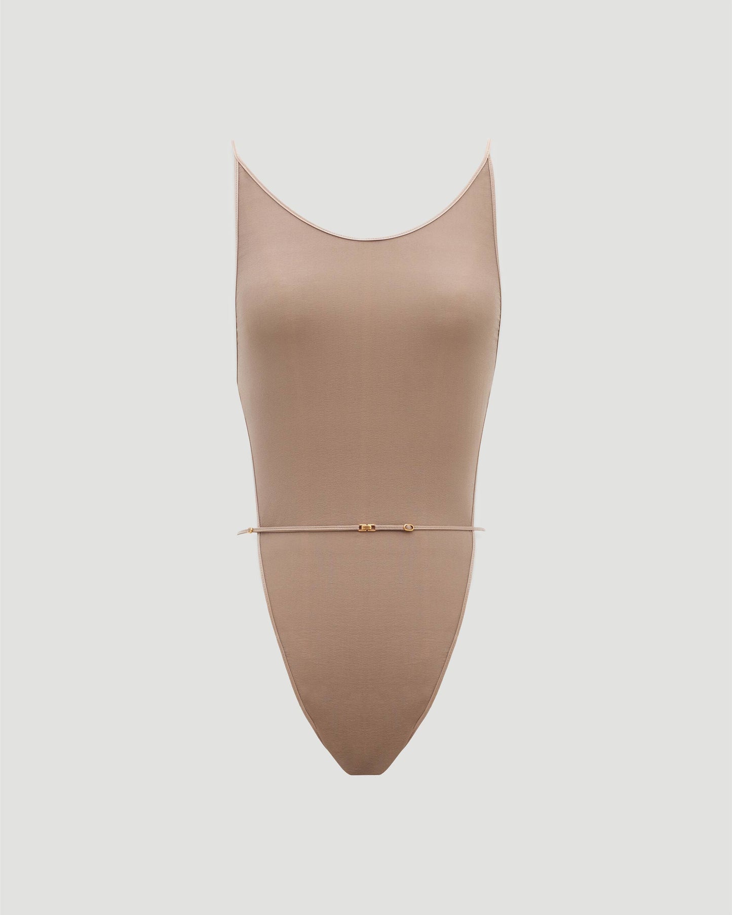 BACKLESS BODYSUIT IN SILK GEORGETTE