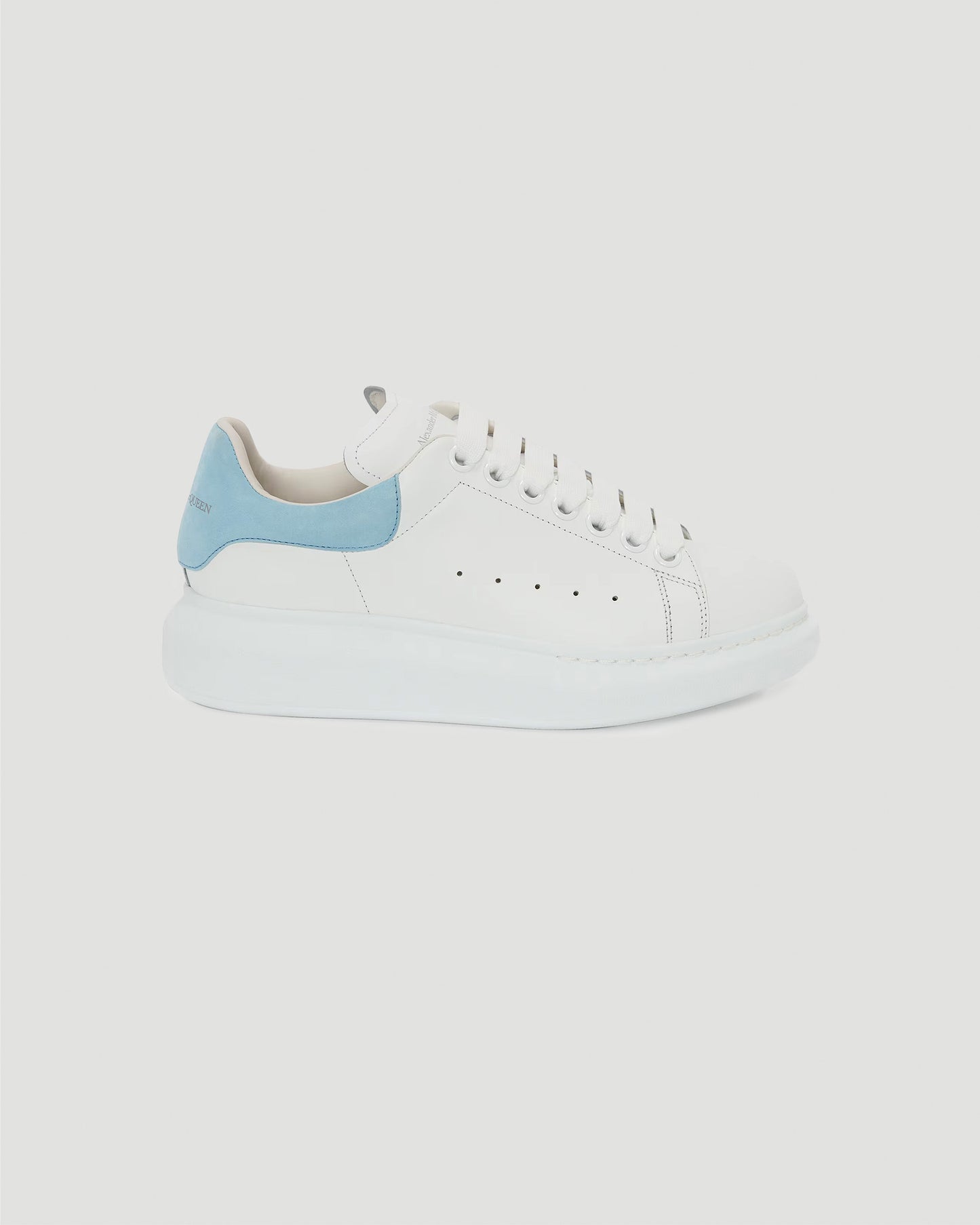 Alexander McQueen Oversized Sneaker in White And Powder Blue — front view