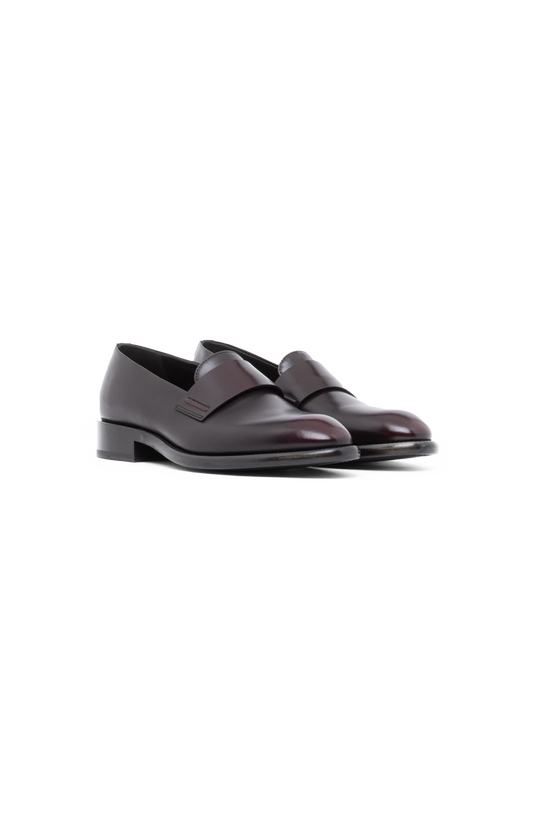 Slippers in Brushed Leather with a Leather Sole