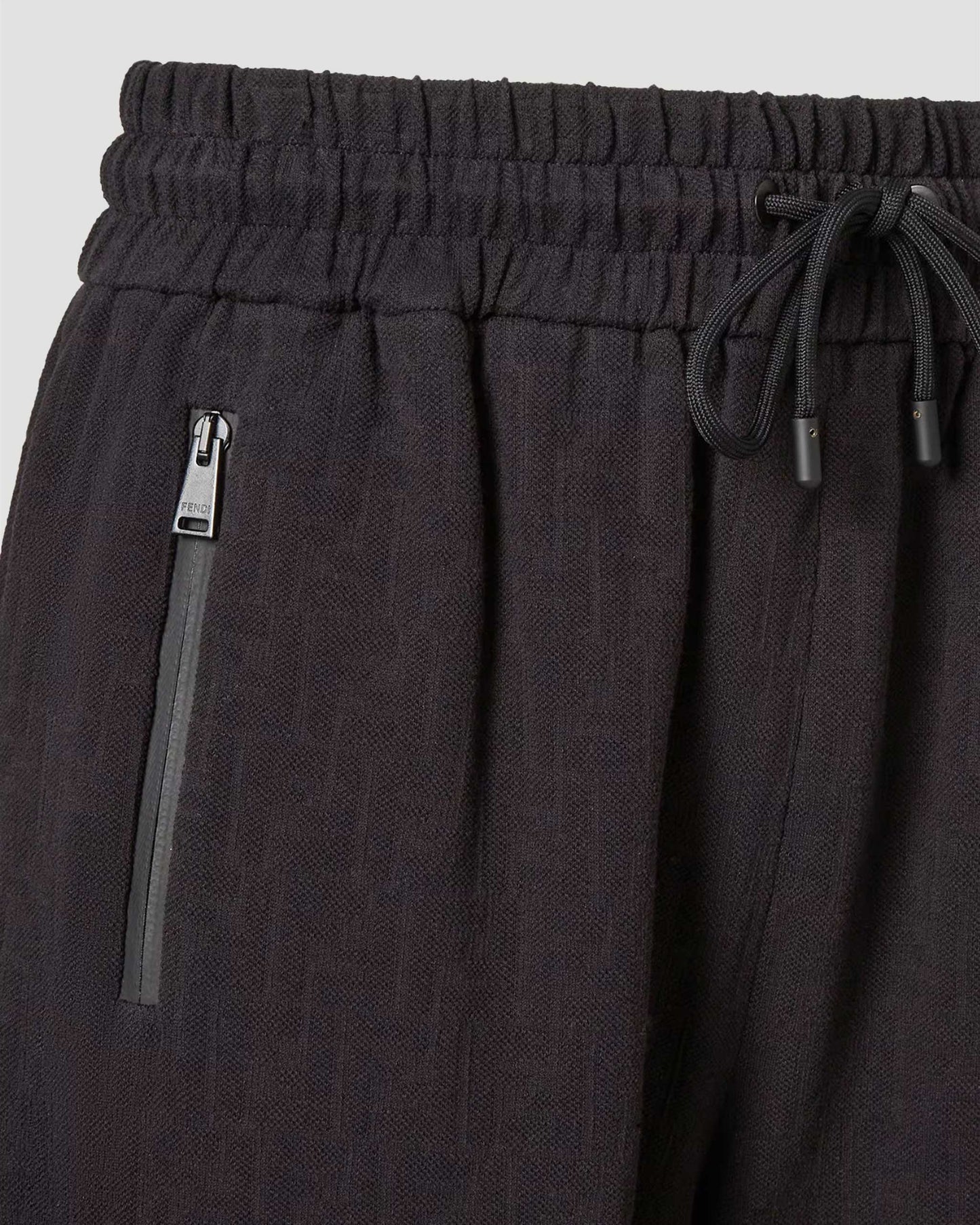 Black Piqué FF Jacquard Shorts