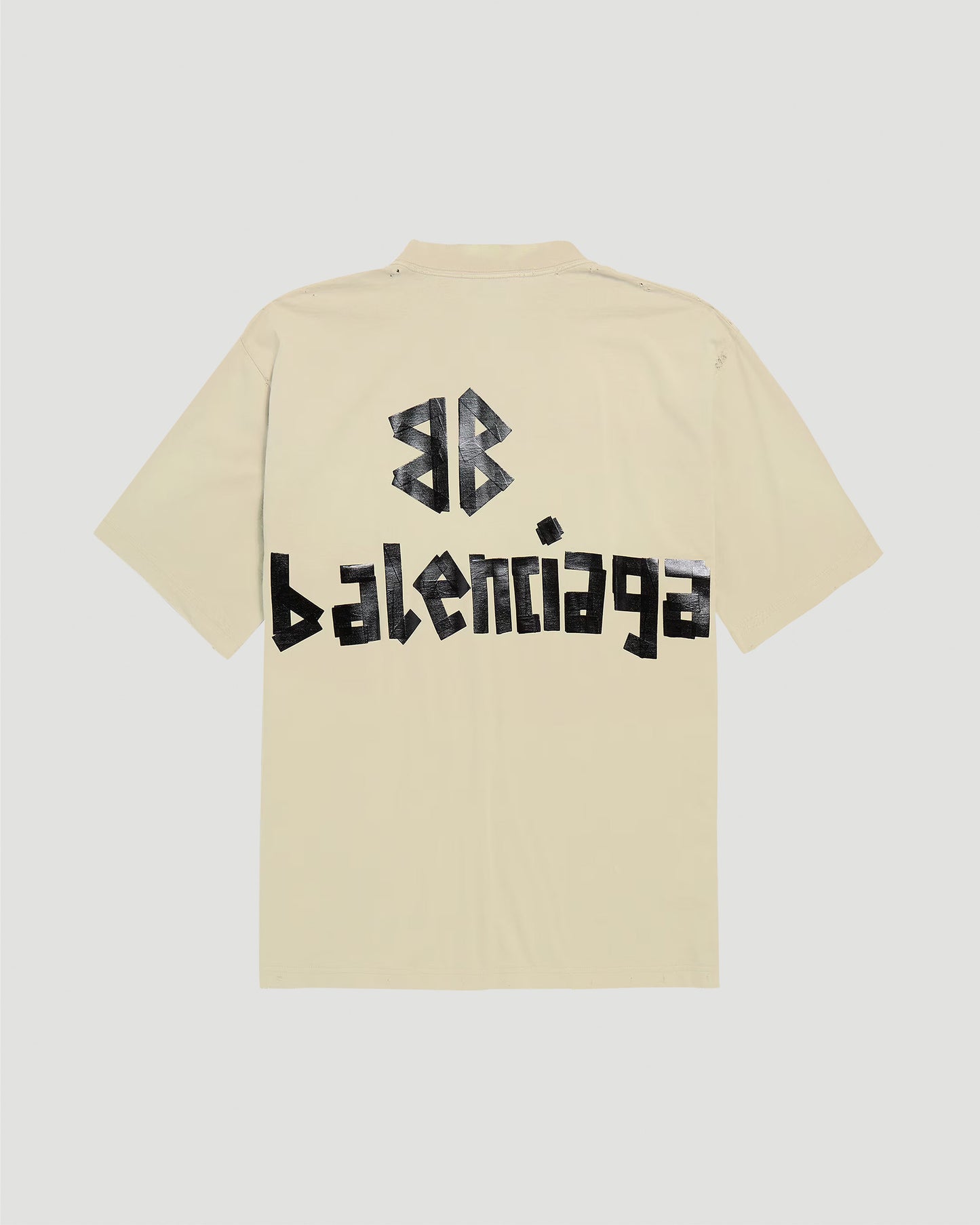 Tape Type T-Shirt Medium Fit in Beige