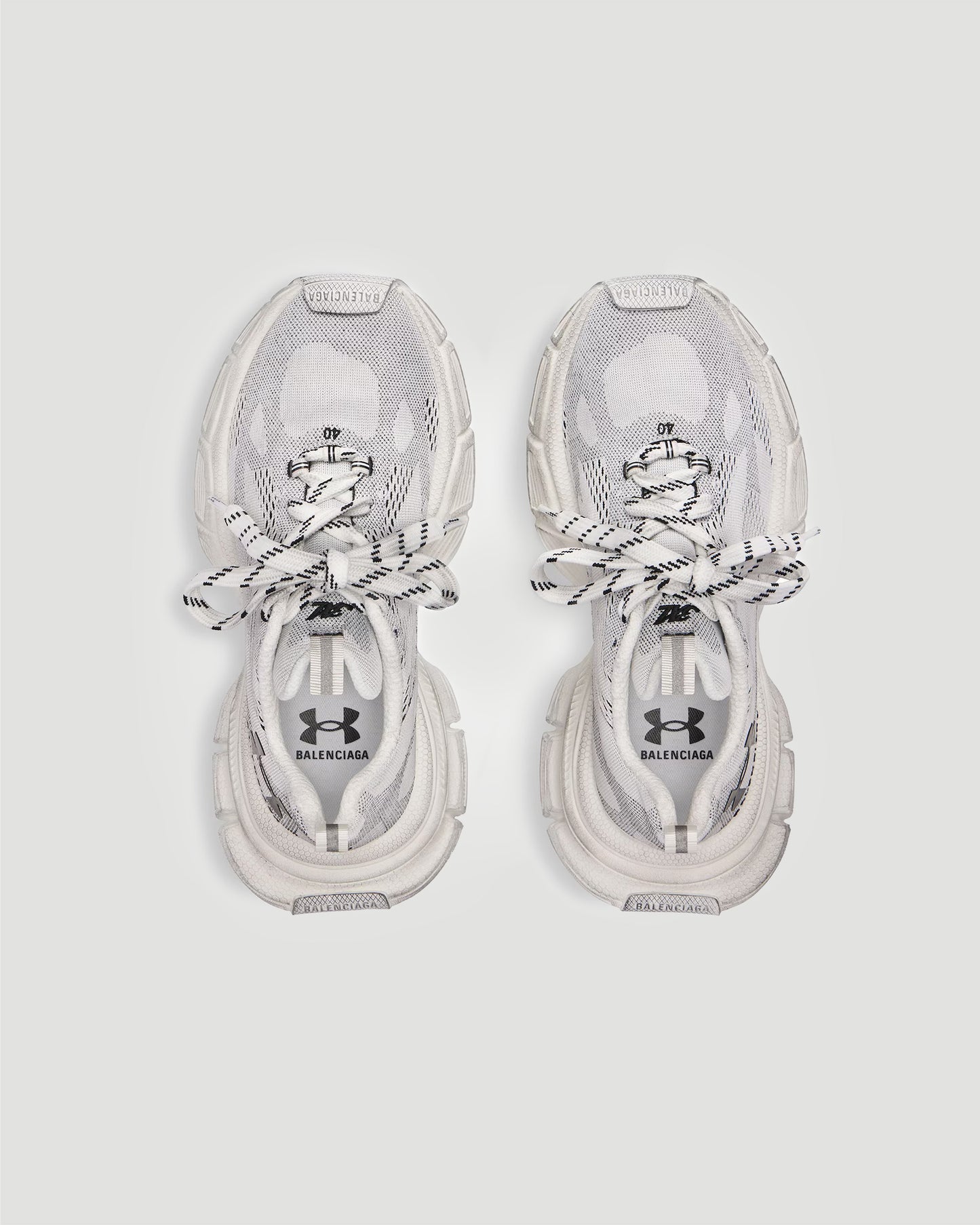Under Armour® 3XL Knit Sneaker in White And Black