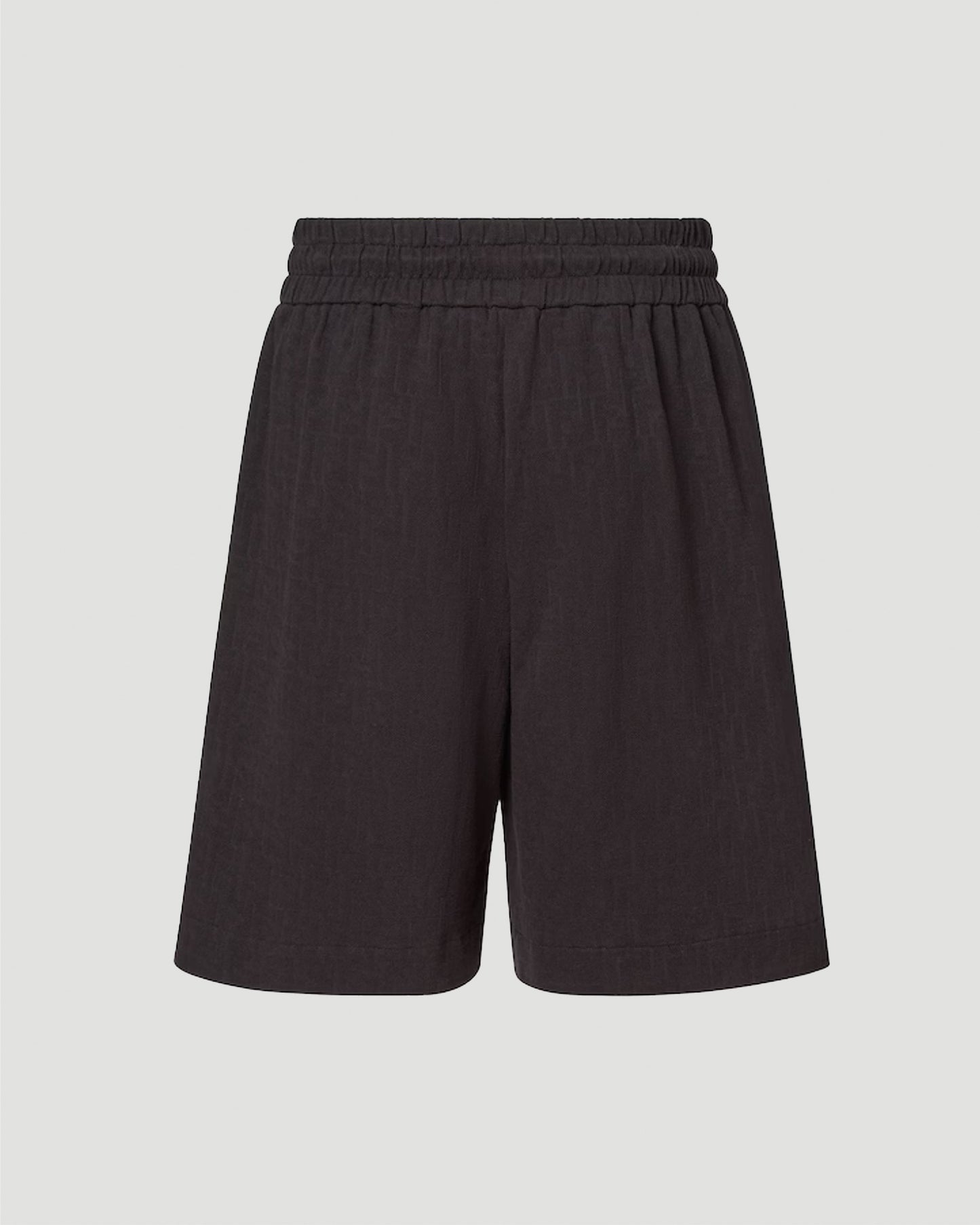 Black Piqué FF Jacquard Shorts
