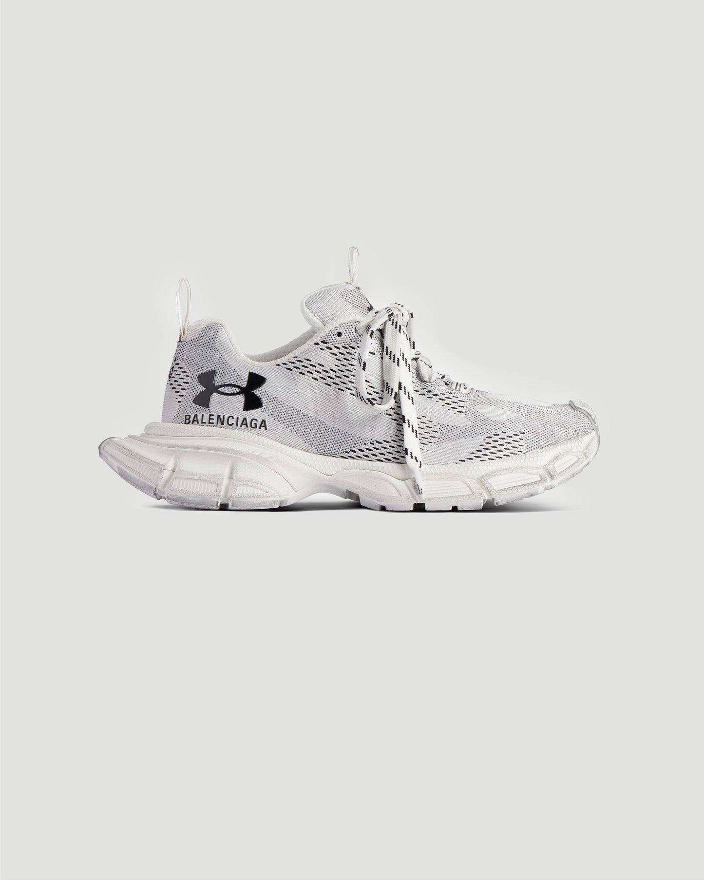 Under Armour® 3XL Knit Sneaker in White And Black