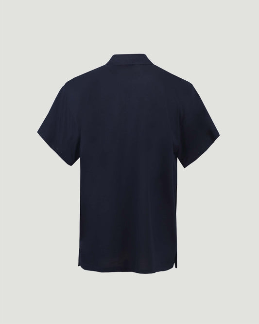 Cotton Polo Shirt in Navy