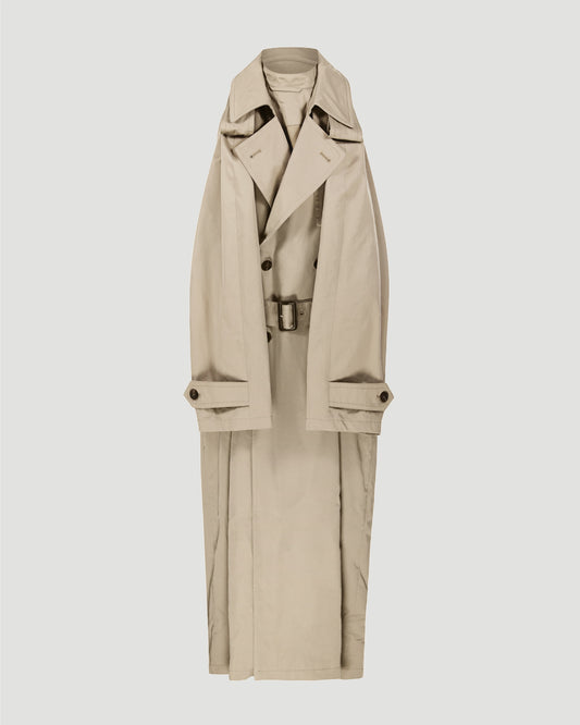 Suspended Trench Dress in Beige