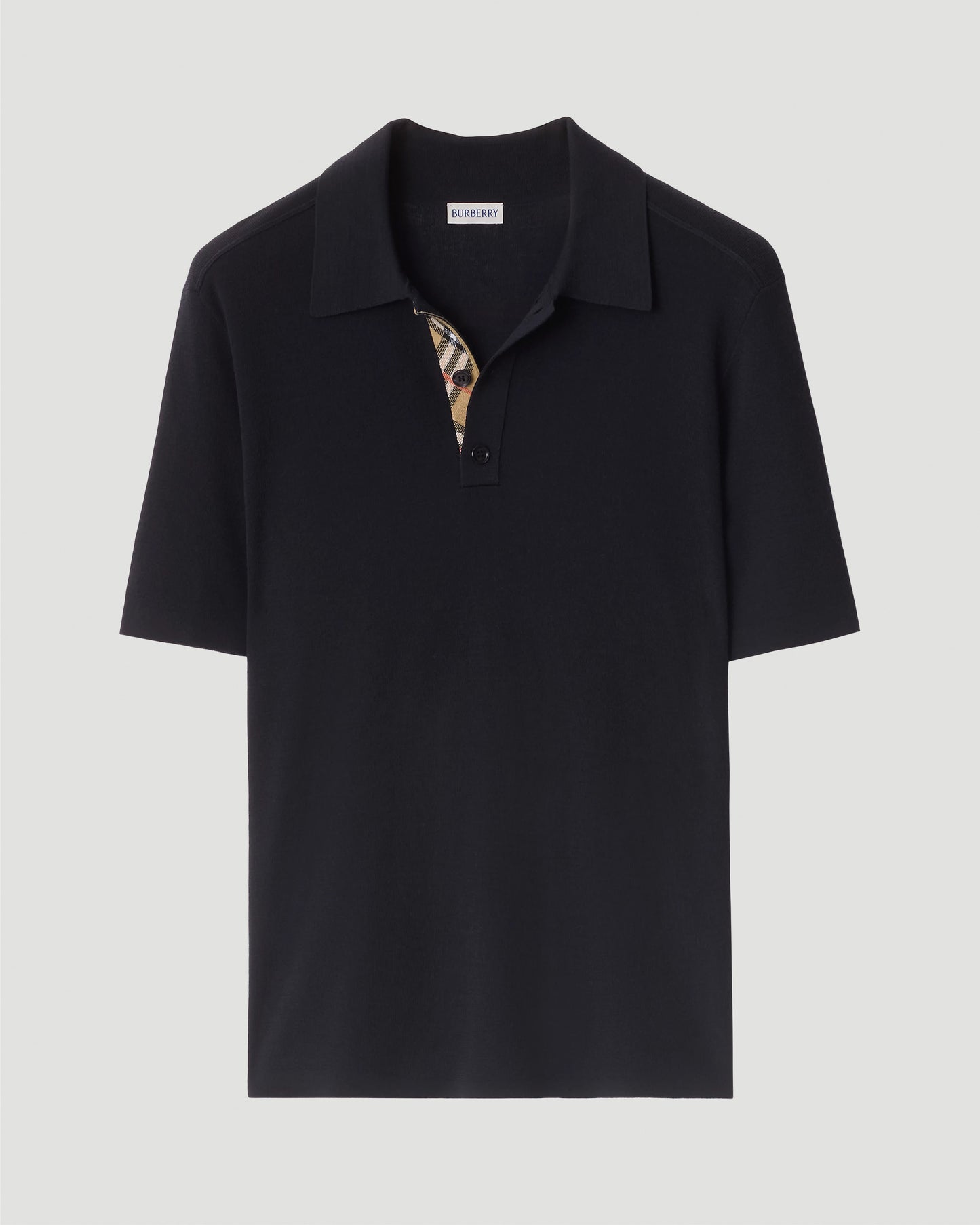 Wool Polo Shirt in Navy