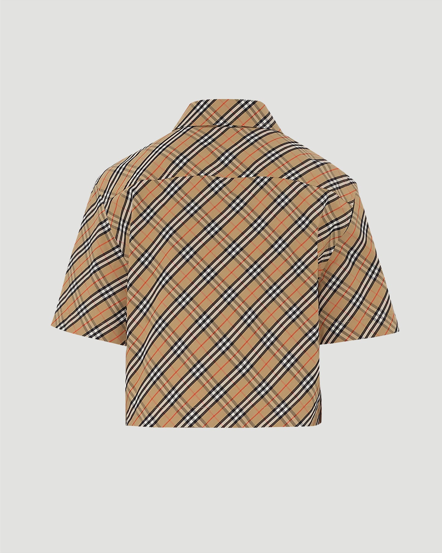 Cropped Check Cotton Shirt