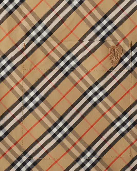 Cropped Check Cotton Shirt
