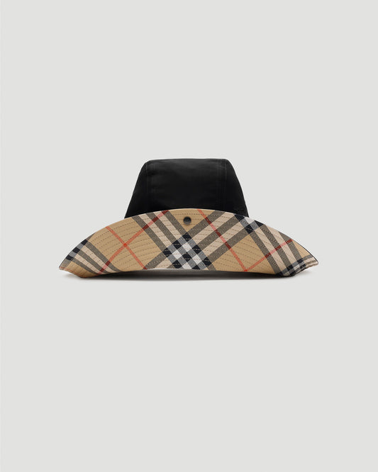 Check Brim Gabardine Hat