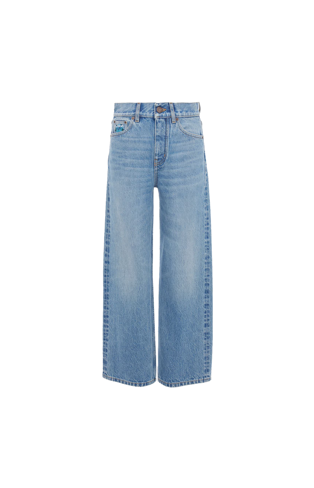 Wide-Leg Jeans in Light Blue Denim