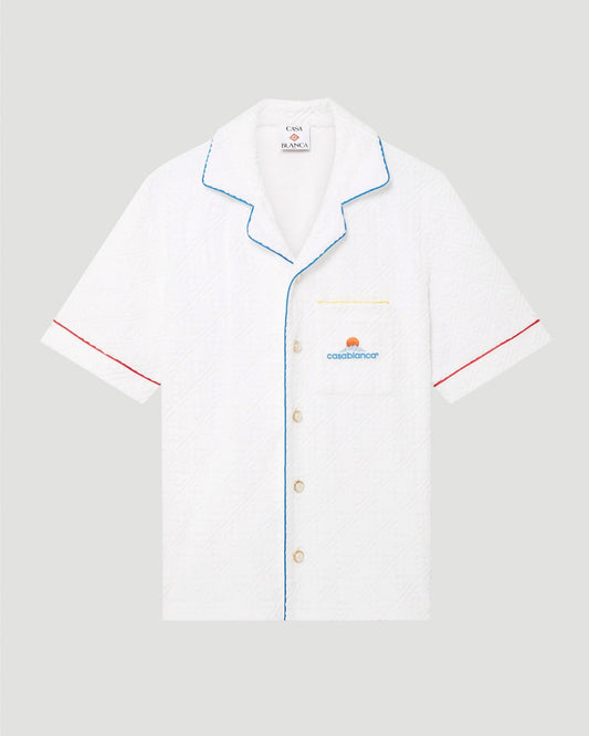 Monogram Jacquard Short-Sleeve Towelling Shirt