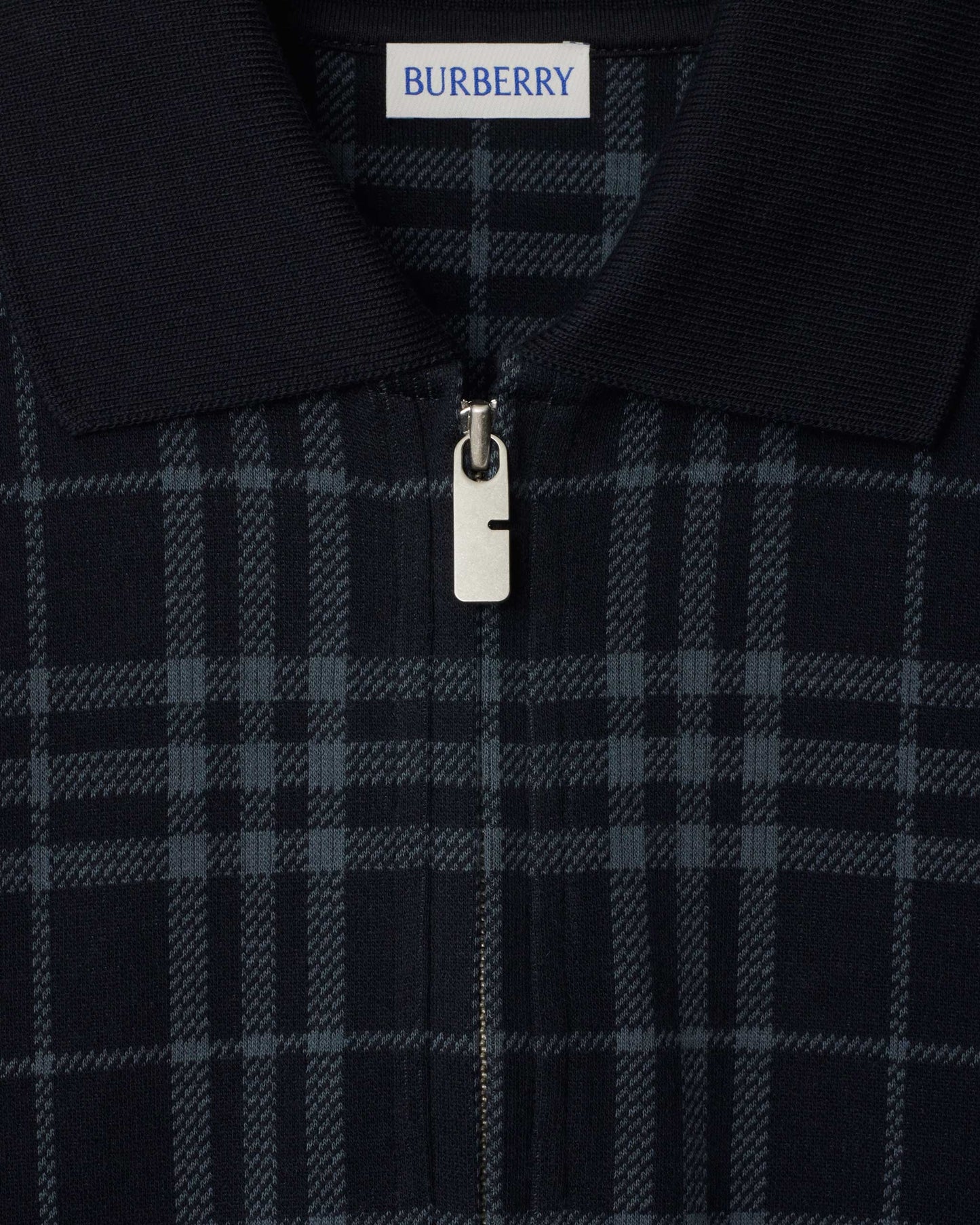 Check Stretch Cotton Blend Polo Shirt