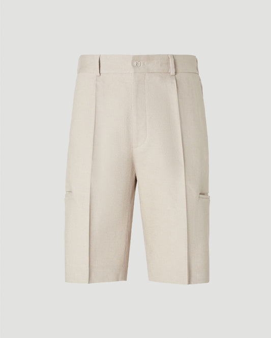 Beige Linen Shorts