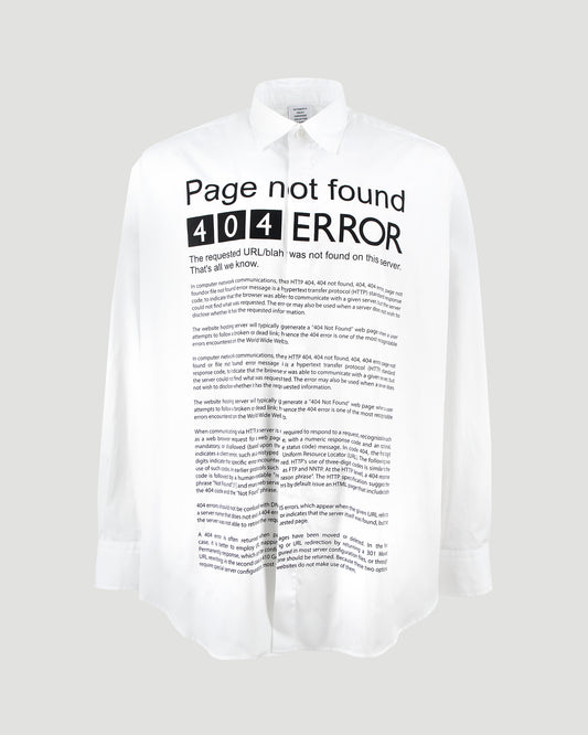 "PAGE ERROR" PRINTED SHIRT IN WHITE