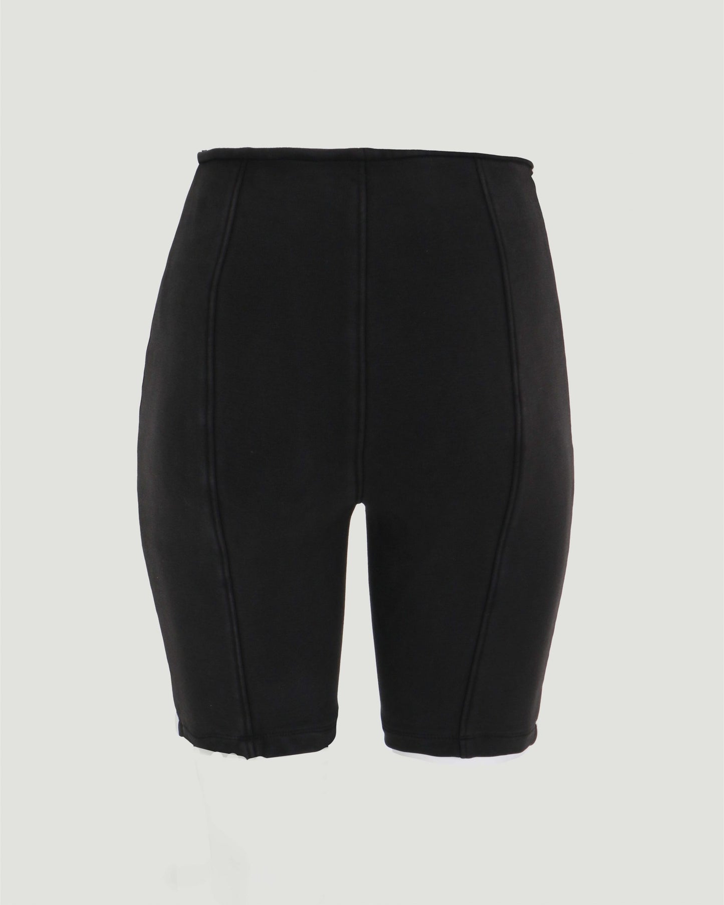 BIKE SHORT IN BLACK HEAVY STRETCH TERRY