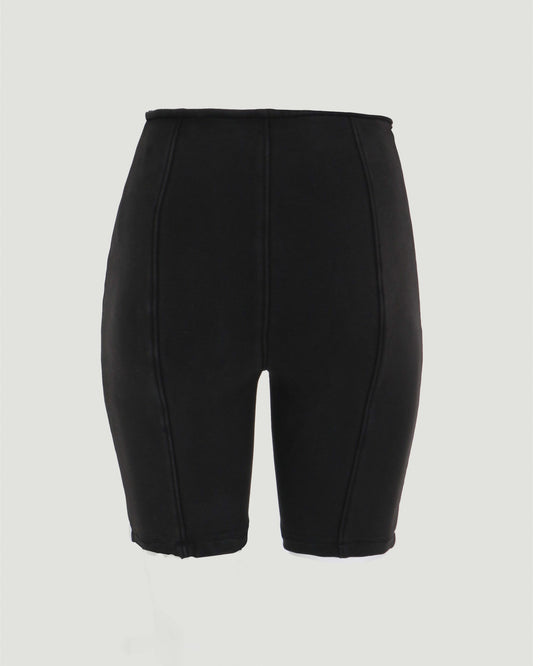 BIKE SHORT IN BLACK HEAVY STRETCH TERRY