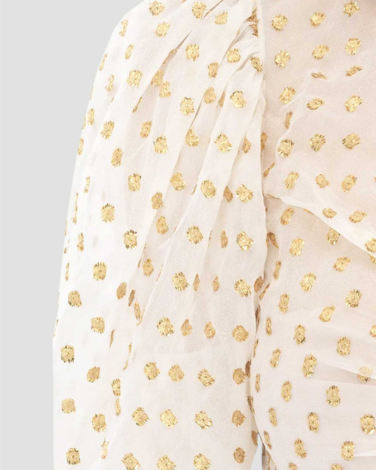 Fluid Cropped Top in Silk Jacquard And Lurex