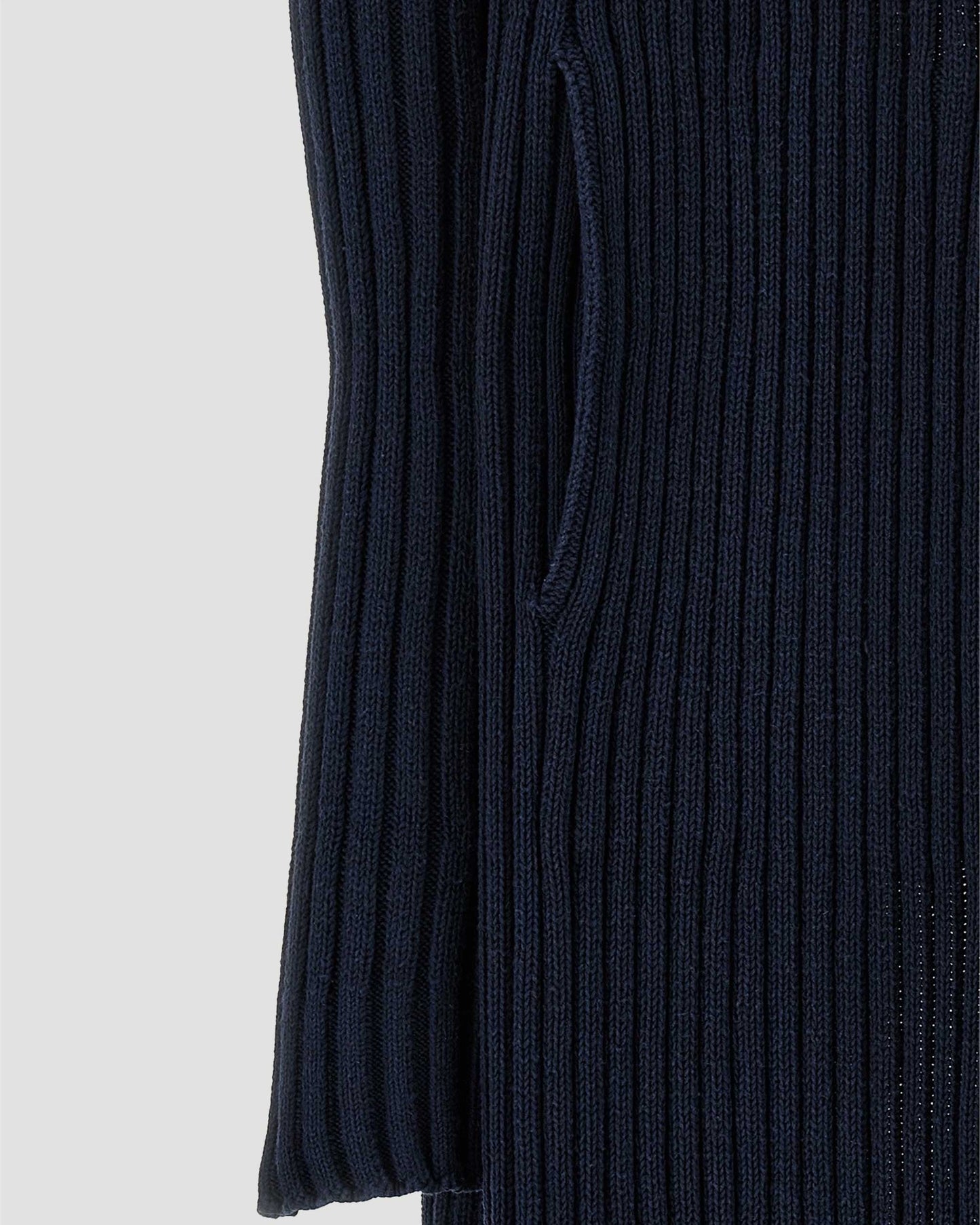 Ribbed Cardigan in Navy