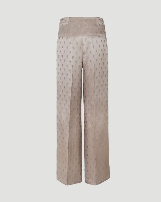 Beige Silk Trousers