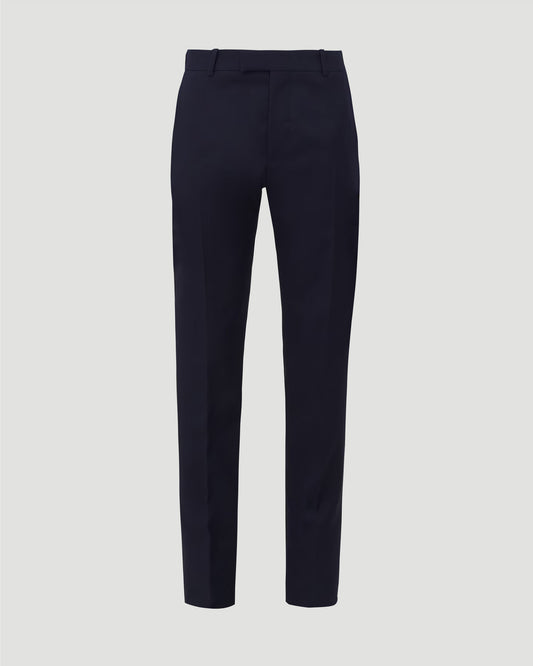 Low-Waisted Cigarette Trousers in Navy