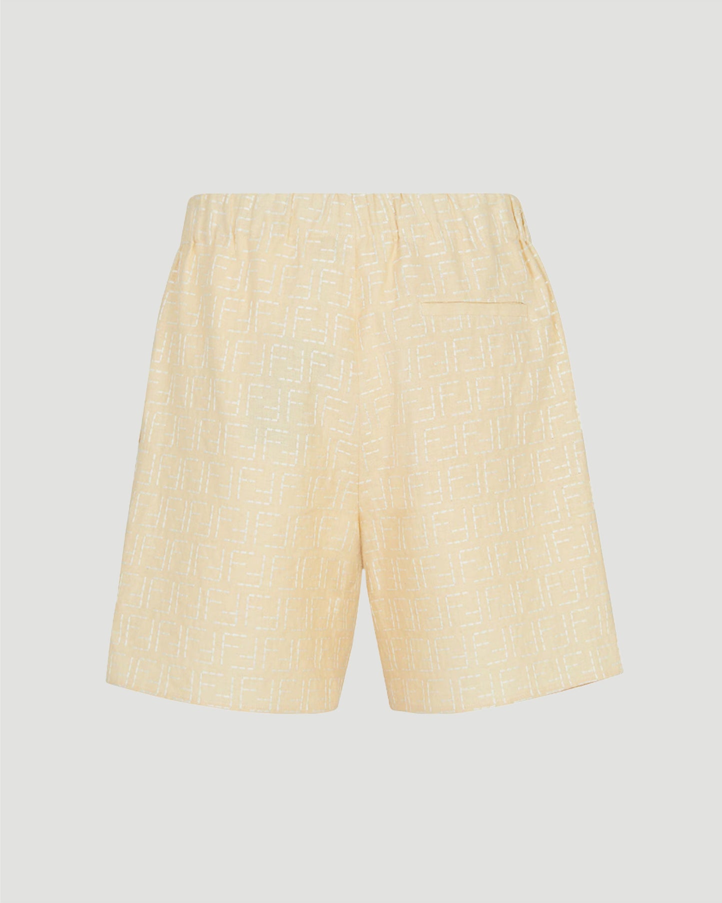 Yellow Linen FF Jacquard Shorts