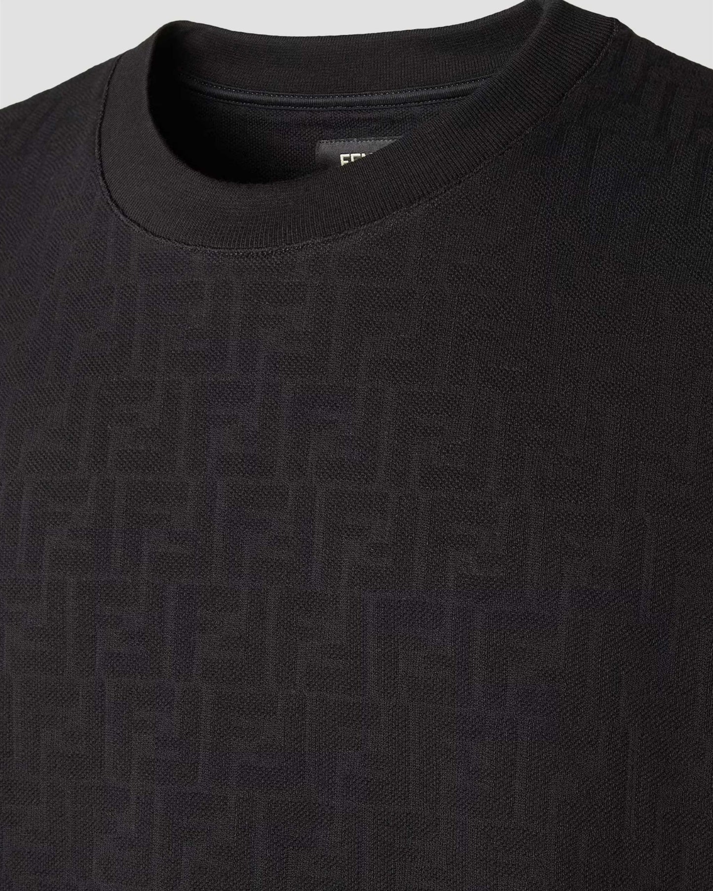 Black Piqué FF Jacquard T-Shirt