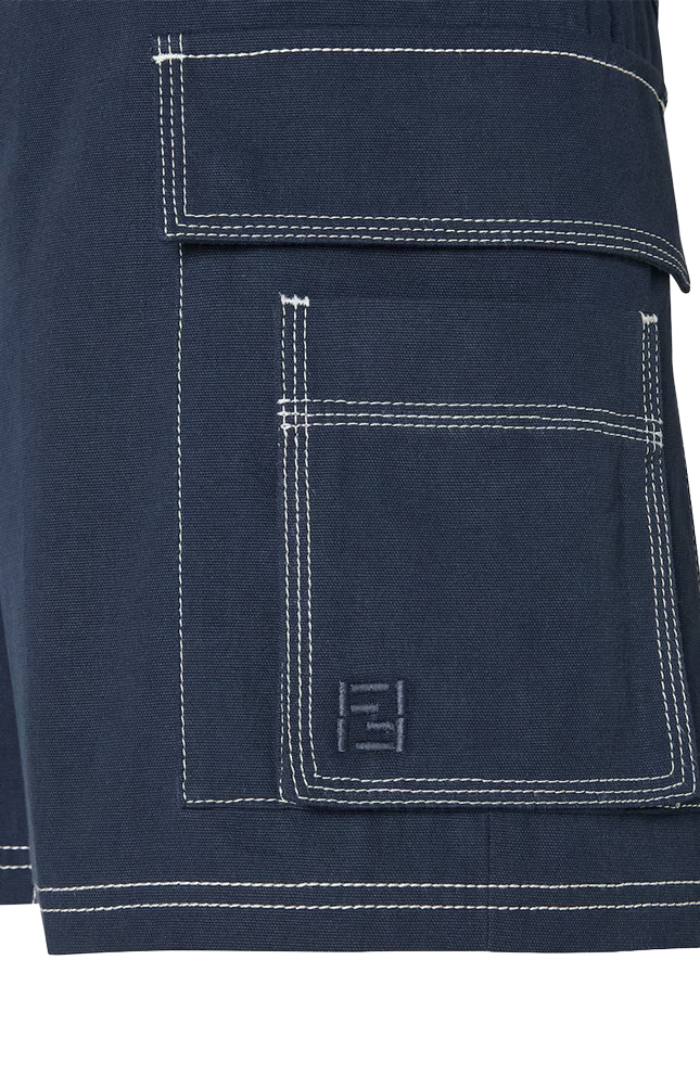 Navy Blue Canvas Shorts
