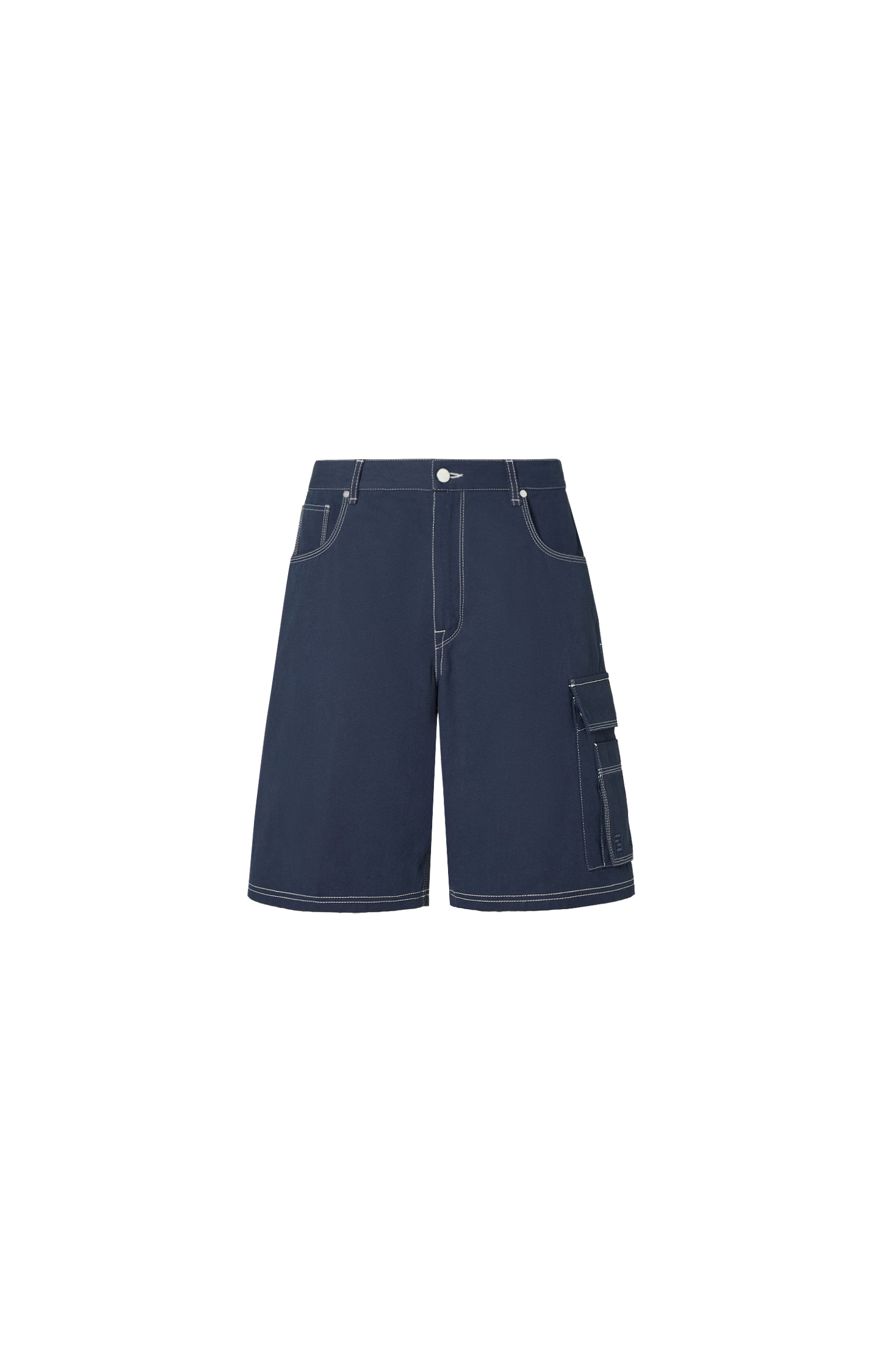 Navy Blue Canvas Shorts