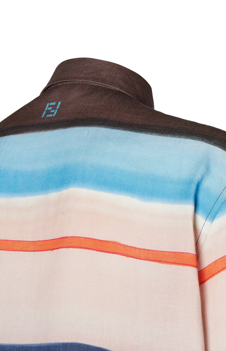 Linen Shirt with Multicolour Print
