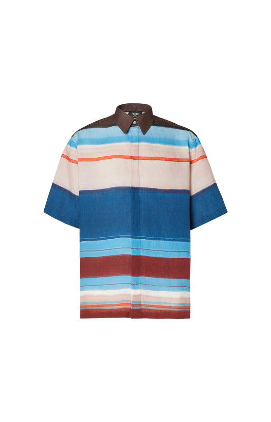 Linen Shirt with Multicolour Print