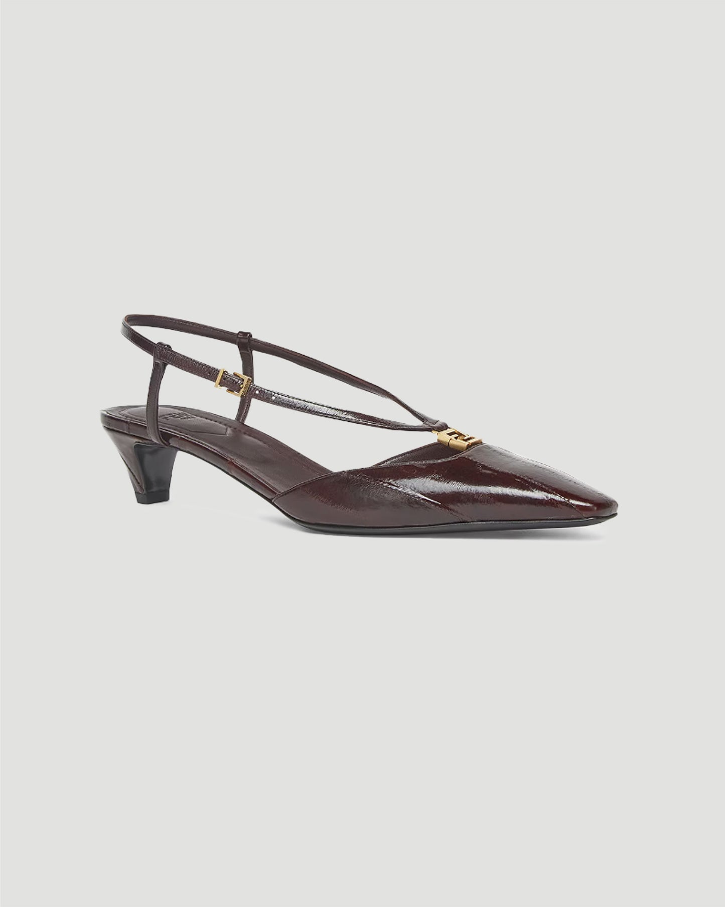 Eel Leather Slingbacks in Brown