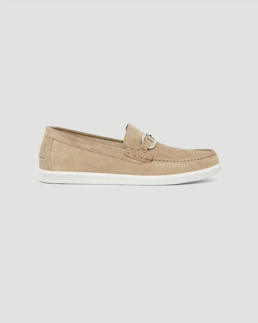 Fendi O’Lock Light Loafers in Beige Suede