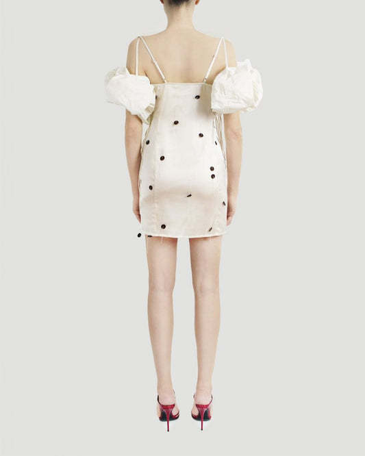 Puffed sleeve mini dress
