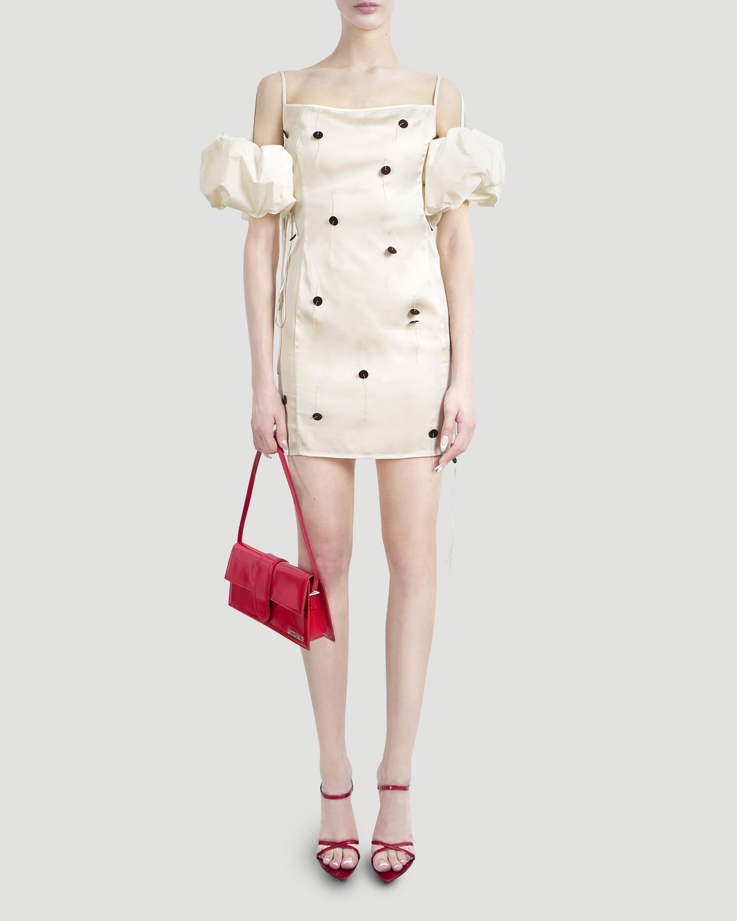 Puffed sleeve mini dress
