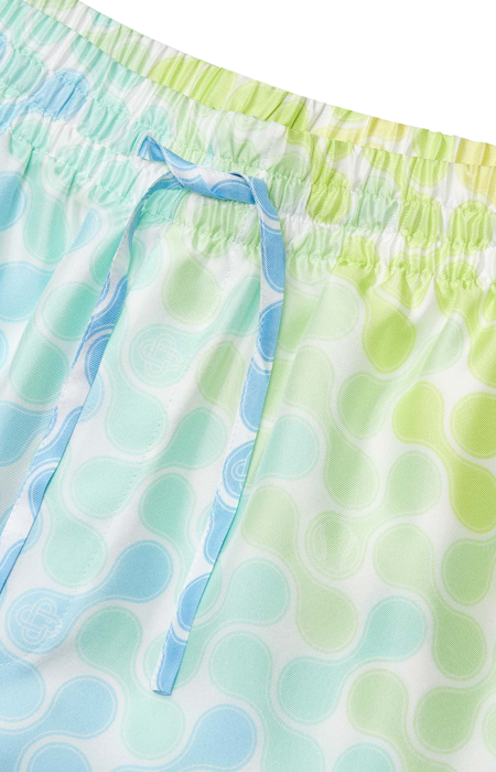 Gradient Tennis Tile Silk Shorts