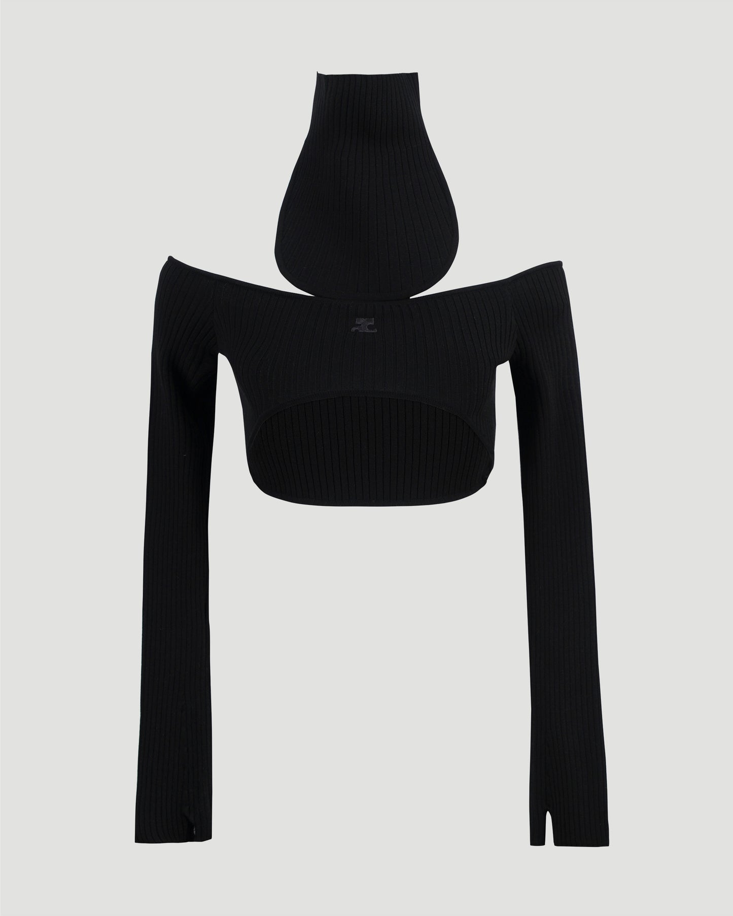 Cut-out jumper in black