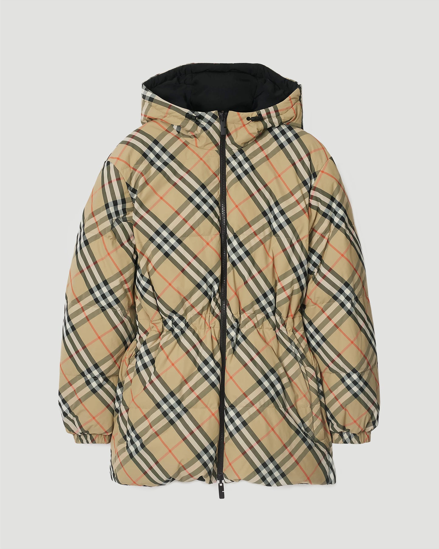 Reversible Check Nylon Puffer Jacket